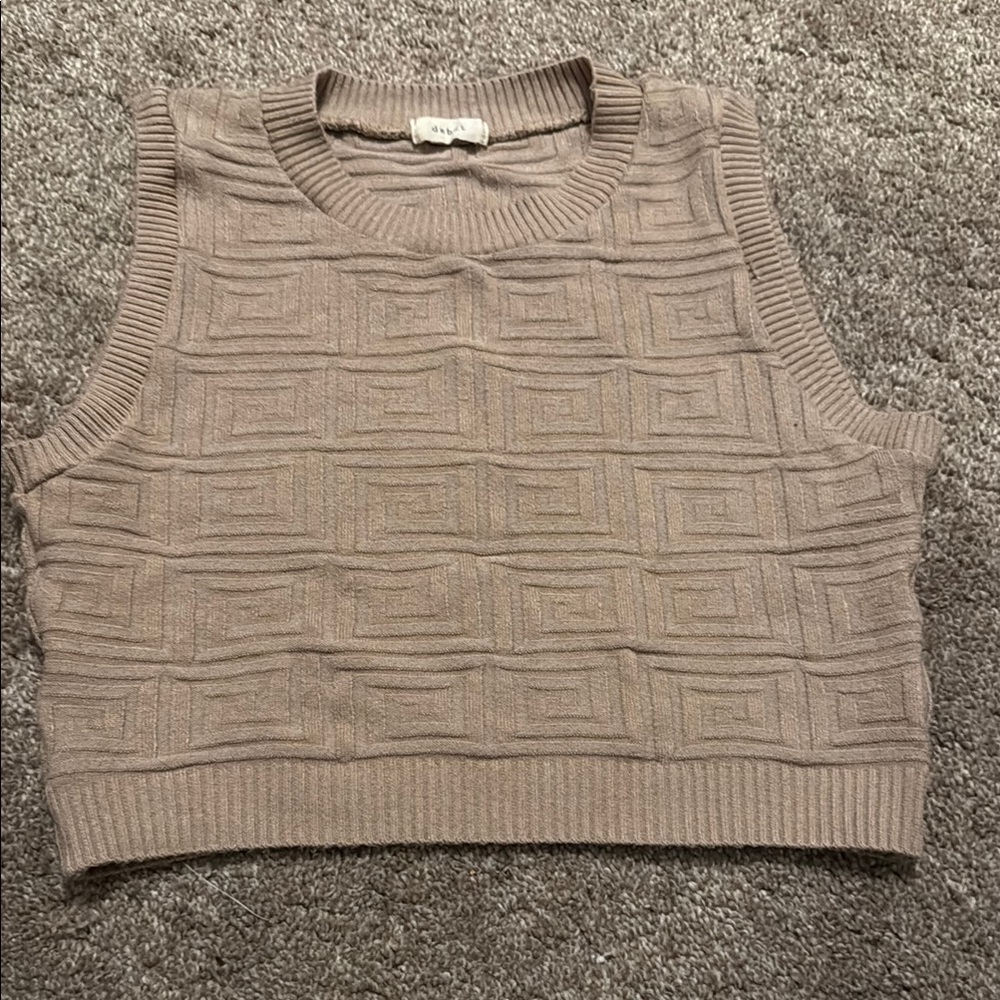 Debut Beige Textured Knit Top